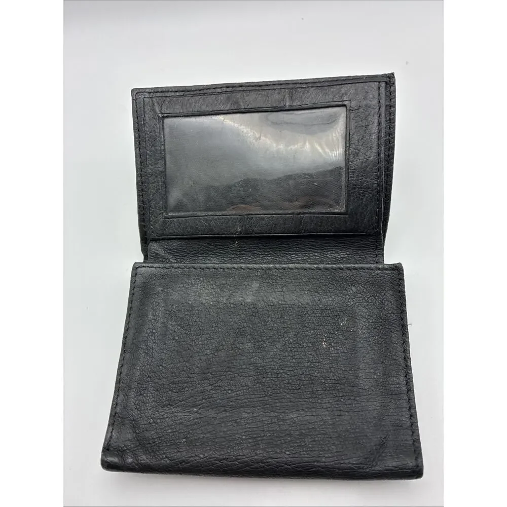 Men’s Black Vintage Embroidered Western Cowboy Pleather Wallet Made In 11/05